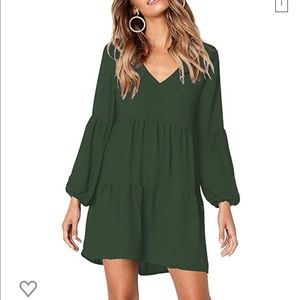 green flowy dress